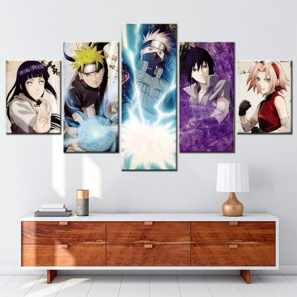 Tableau panoramique des Kunoichi accroché dans une chambre ou un salon, montrant son style élégant et moderne.