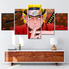 Tableau panoramique de Naruto Ermite accroché dans un salon, montrant son style dynamique et ses couleurs vives.