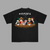 T-shirt noir Heroes Anime avec Izuku, Luffy, Goku, Naruto et Tanjiro mangeant des ramens