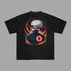 T-shirt Kakashi Sharingan noir avec design détaillé de Naruto