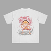 T-shirt Luffy Dragon Rouge, version blanche avec illustration de Luffy et d’un dragon rouge, univers One Piece
