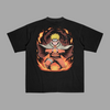 T-shirt Naruto Mode Chakra noir avec design chakra enflammé