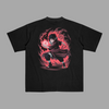 T-shirt Sasuke Uchiha Flamme Susanoo noir avec design détaillé Naruto