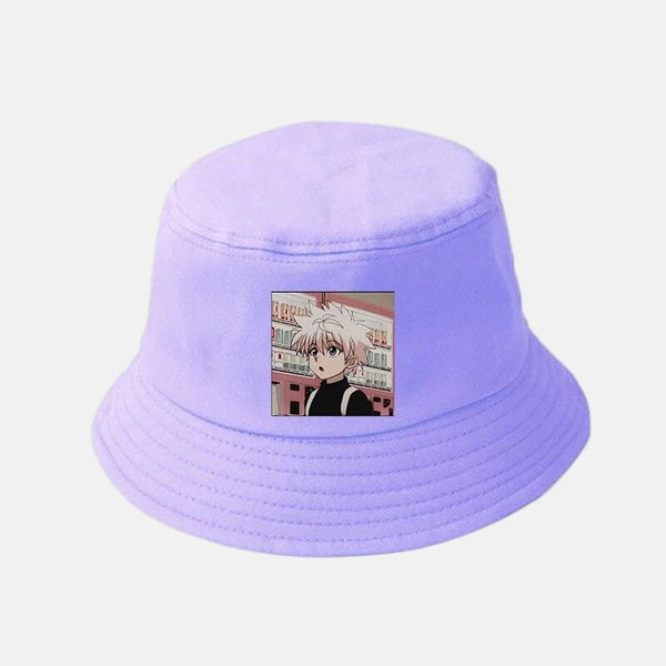 Bob violet avec le portrait de Kirua Zoldyck.