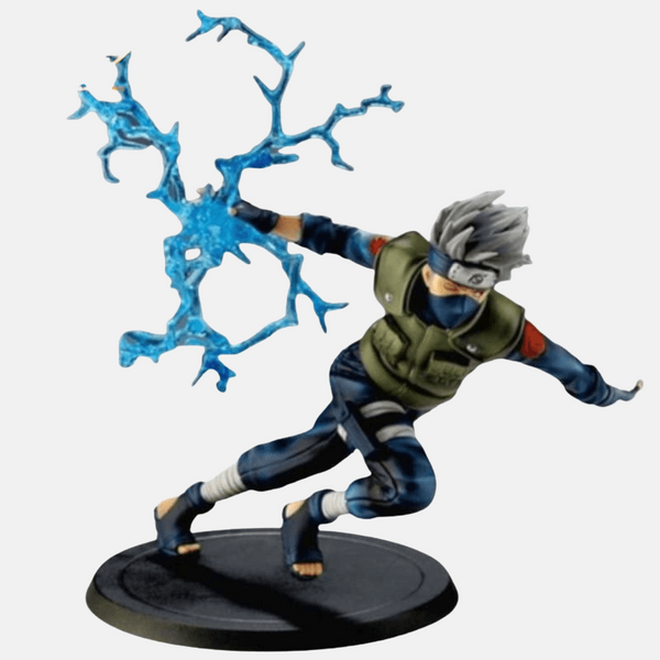 Éclairs bleus en relief autour du bras droit de Kakashi