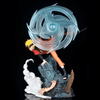 Détail du socle blanc et chakra en spirale bleue