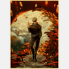 Affiche Jujutsu Kaisen de Gojo Satoru dos tourné, éclats rouges, impression HD sur papier kraft sans cadre
