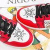 Gros plan sur une basket Naruto Mode Ermite, mettant en avant la qualité des coutures et l'artwork inspiré de Naruto Shippuden.