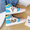 Baskets Tony Tony Chopper de One Piece portées, montrant leur style streetwear et leur coupe.