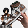 La paire de baskets Toshiro Hitsugaya, montrant les détails de la chaussure gauche et droite.