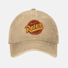 Casquette beige vintage avec le logo Rust-eze brodé.