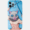 Vue de face de la coque "chibi" d'Inosuke, montrant le design mignon du personnage avec son masque de sanglier.