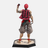 Vue de dos de la figurine de Akaza montrant ses tatouages.