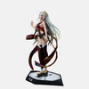 Gros plan sur le visage arrogant de la figurine Daki avec ses marques florales.