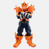 Figurine d'Endeavor de My Hero Academia, entouré de flammes, dans une pose de combat agressive.
