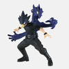 Figurine de Fumikage Tokoyami de My Hero Academia, avec son Alter Dark Shadow émergeant de son dos en position d'attaque.