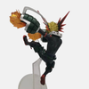 Figurine de Katsuki Bakugo de My Hero Academia en pleine propulsion, une large explosion jaillissant de son gantelet droit.