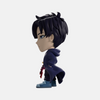 Vue de profil de la figurine vinyle de Sung Jin-Woo, montrant sa pose dynamique.