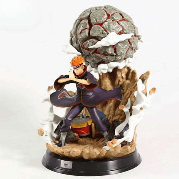 vue latérale de pain naruto avec sphère flottante rocheuse