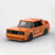 Kit de construction d'une BMW M3 E30 orange inspirée de Frank Ocean, montrant la vue de trois-quarts avant.