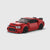 Kit de construction d'une Dodge Charger Hellcat rouge en briques, montrant la vue de trois-quarts avant.