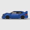 Vue de trois-quarts arrière de la Subaru WRX STI à construire, mettant en avant son aileron.