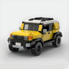 Variante de couleur jaune du kit de construction du Toyota FJ Cruiser en briques.