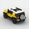 Variante de couleur jaune du kit de construction du Toyota FJ Cruiser en briques.