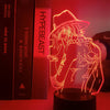 Lampe LED rouge Ace en perspective, effet 3D lumineux