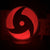 Lampe LED Sharingan rouge, vue de face, symbole gravé en 3D sur plaque acrylique, ambiance chambre manga