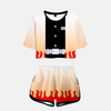 Pyjama crop top et short tanga Rengoku Kyojuro Demon Slayer femme - Motif flamme emblématique