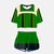 Ensemble pyjama femme My Hero Academia : crop top et short assorti inspirés du costume de Tsuyu Asui (Froppy), vert, noir et jaune.