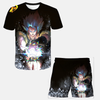 Pyjama short Gogeta Dragon Ball Z homme - Vue de face du T-shirt et du short assorti