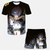 Pyjama short Gogeta Dragon Ball Z homme - Vue de face du T-shirt et du short assorti