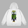 Sweat Cell Forme Parfaite, version blanche avec illustration de Cell debout en posture intimidante, univers Dragon Ball Z