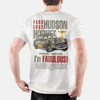T-shirt blanc avec un grand design vintage du Hudson Hornet et l'inscription "I'M FABULOUS!".