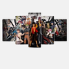 Tableau 5 pièces type "All Star" avec un crossover des plus grands héros de manga Shonen comme Naruto, Luffy, Ichigo et d'autres.