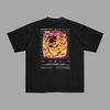 T-shirt noir One Piece Luffy Gear Fourth entouré de flammes intenses